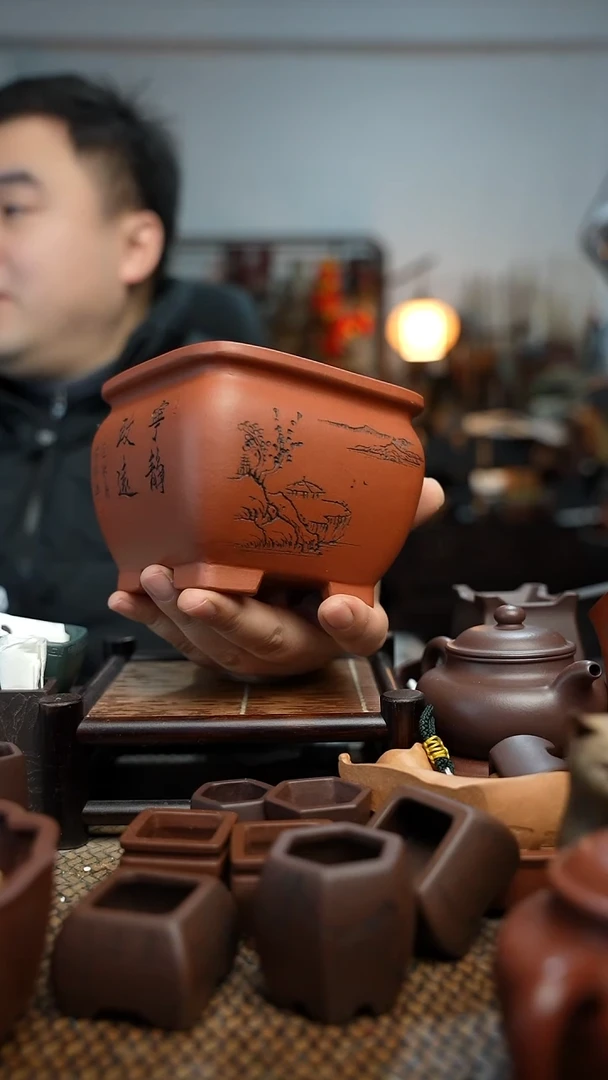 紫砂花盆绍****车長木軒精品紫砂