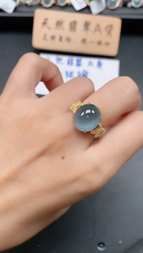 银S925镶嵌戒指翡翠111