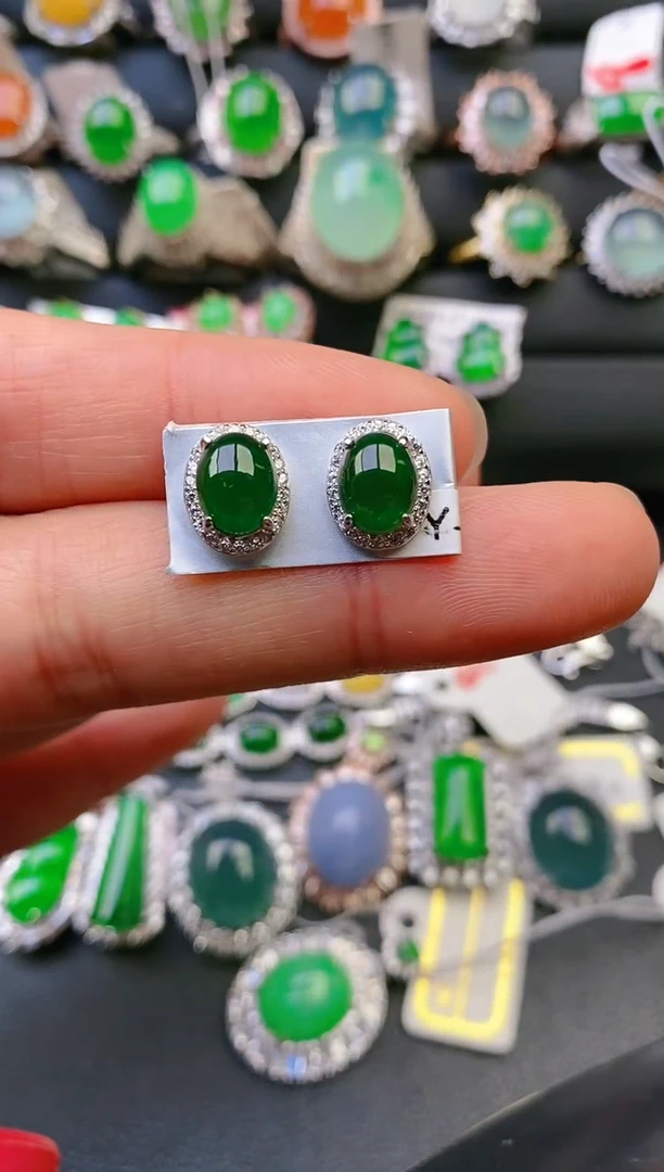 【闪购商品】翡翠戒指银S925镶嵌天然A货翡翠1