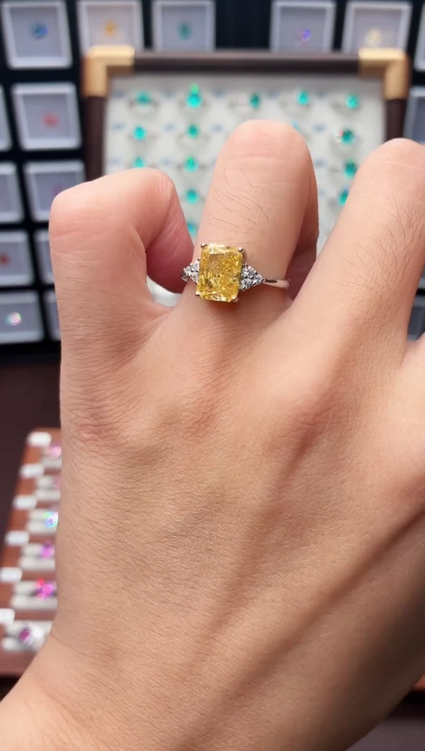 戒指彩色蓝宝石银S925镶嵌1111