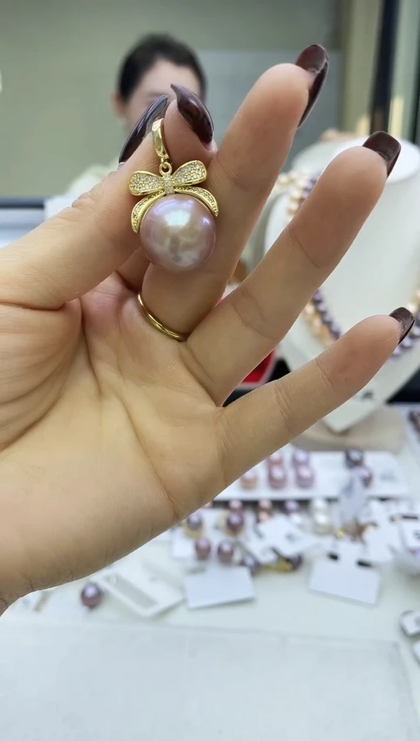 未镶嵌吊坠淡水珍珠紫色系