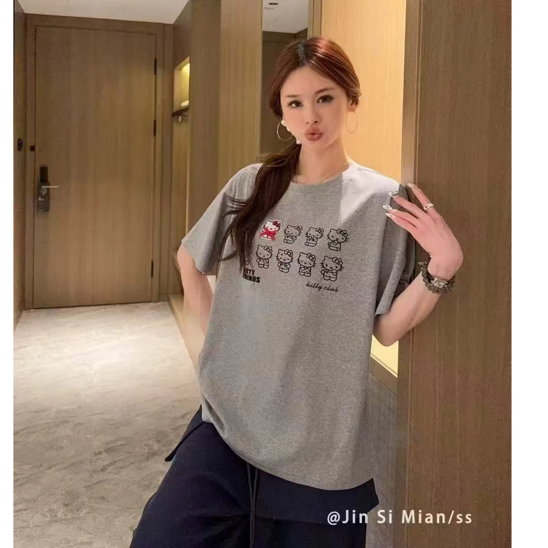4198刺绣小猫女士夏季新款短袖