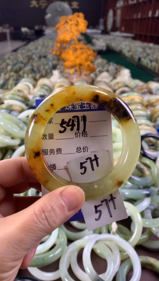 未镶嵌蛇纹石玉手镯5471