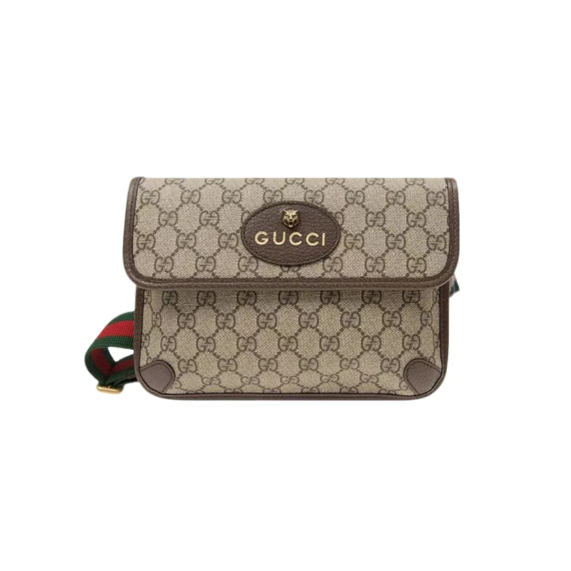 99新 GUCCI/古驰 老花虎头腰包