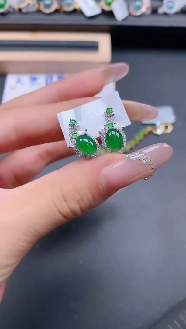 银S925镶嵌戒指翡翠111