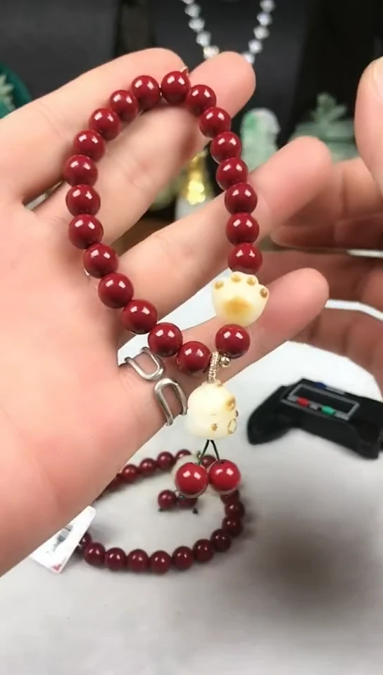天然辰砂朱砂手串8+