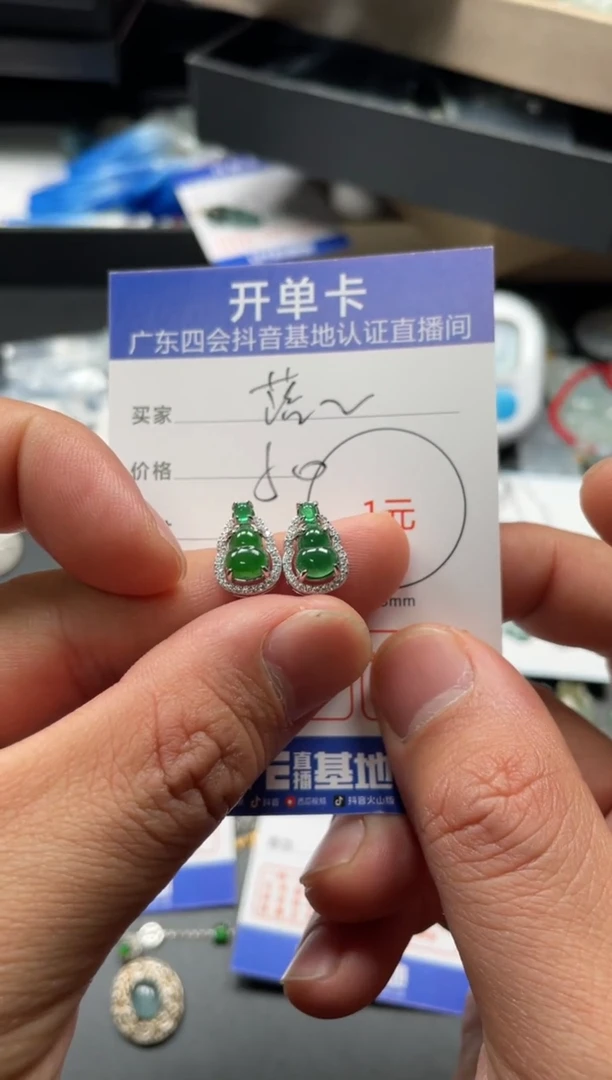 颈饰未镶嵌翡翠落**雪耳钉