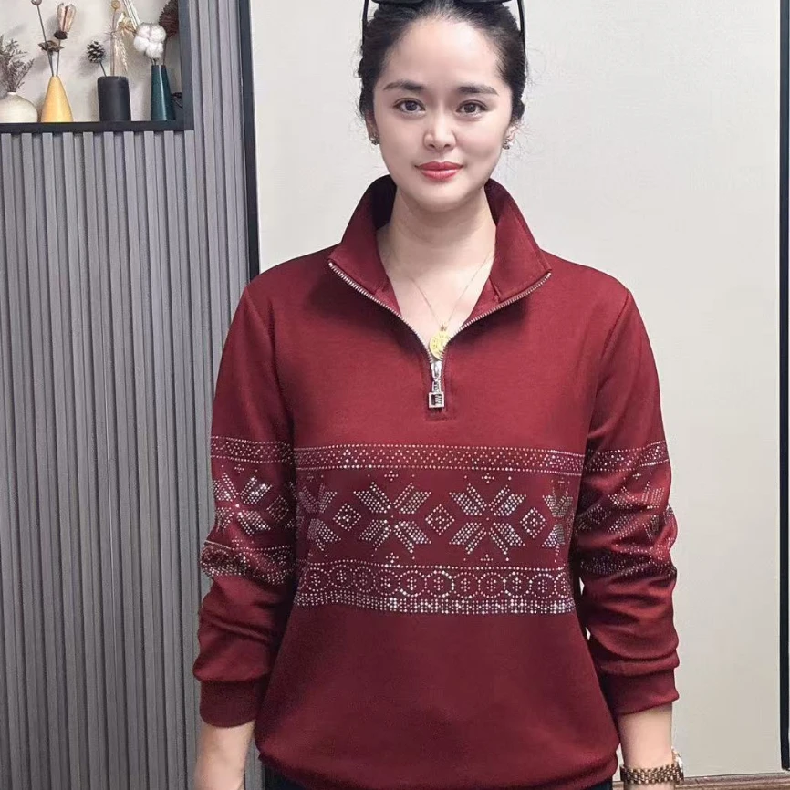 卫衣女2025秋季新款重工套头百搭休闲妈妈新款上衣潮