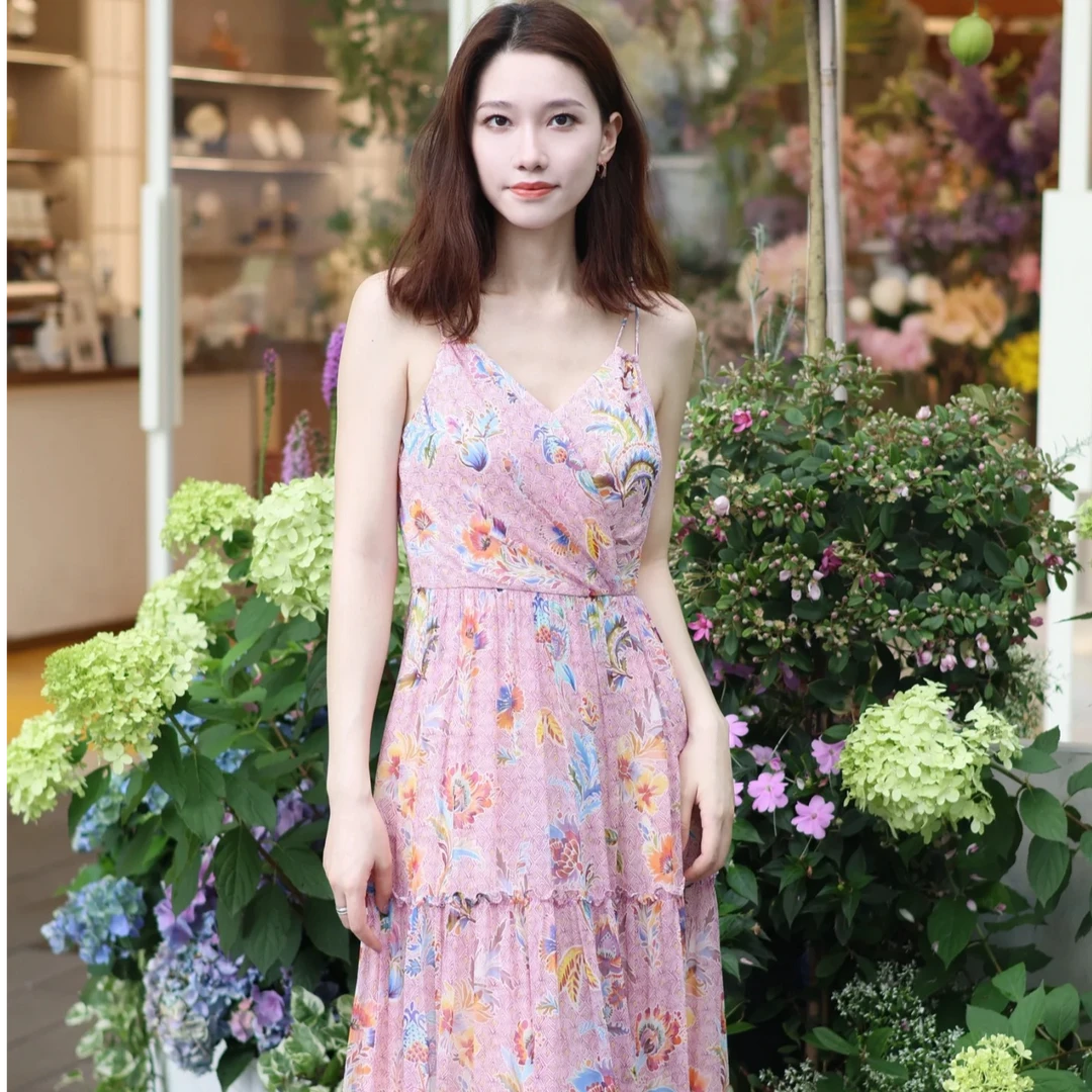 ELLASSAY歌力思夏季新款桑蚕丝气质优雅连衣裙女EWV352Y00300