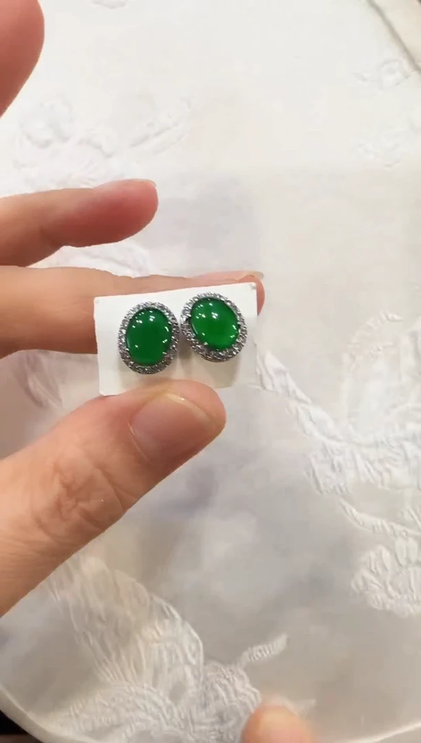 颈饰银S925镶嵌翡翠国风