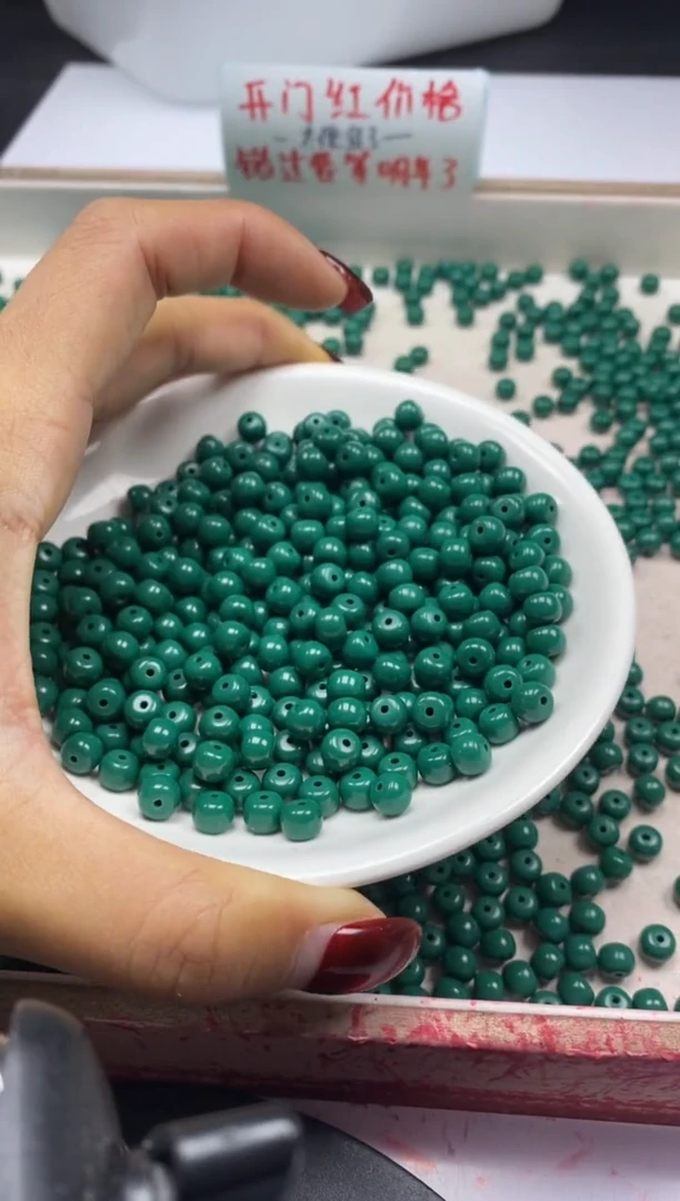 【闪购商品】玛瑙/玉髓颈饰未镶嵌w2092绿松直切老型6*5mm*10颗