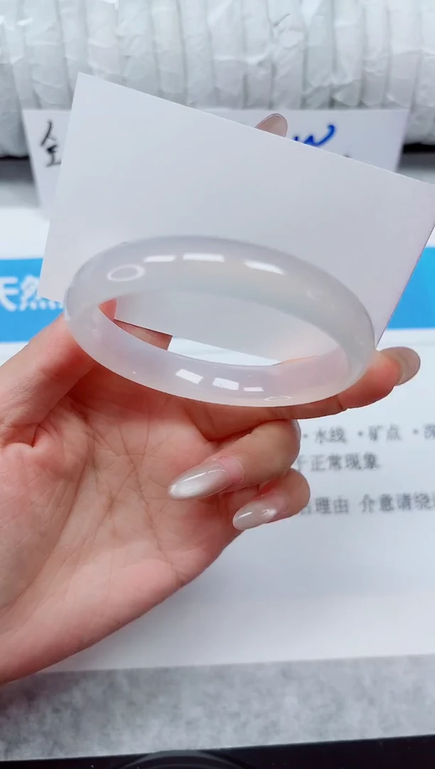未镶嵌手镯石英质玉222-55白