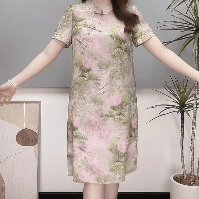 866【连衣裙】2025夏季新款高端精致时尚优雅中式改良旗袍连衣裙