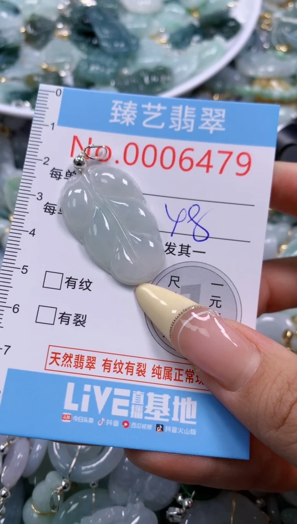翡翠未镶嵌颈饰含绳0006479