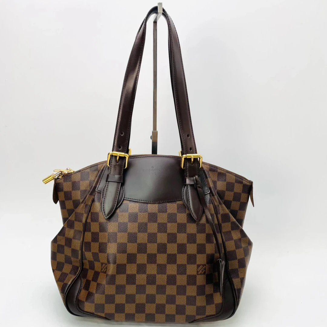 95新 LouisVuitton/路易威登 棋盘格手提/中号/手提包/包包