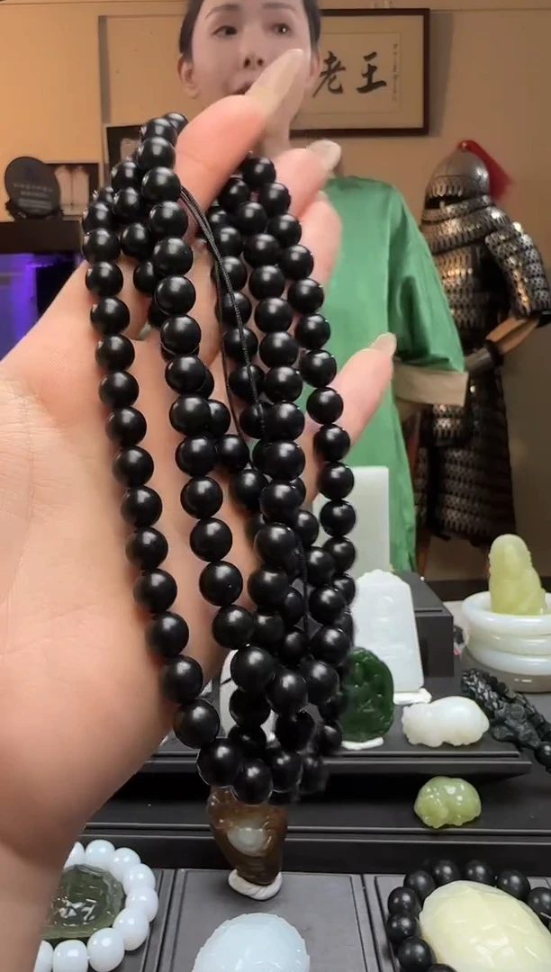 【闪购商品】和田玉青玉圆珠未镶嵌长链