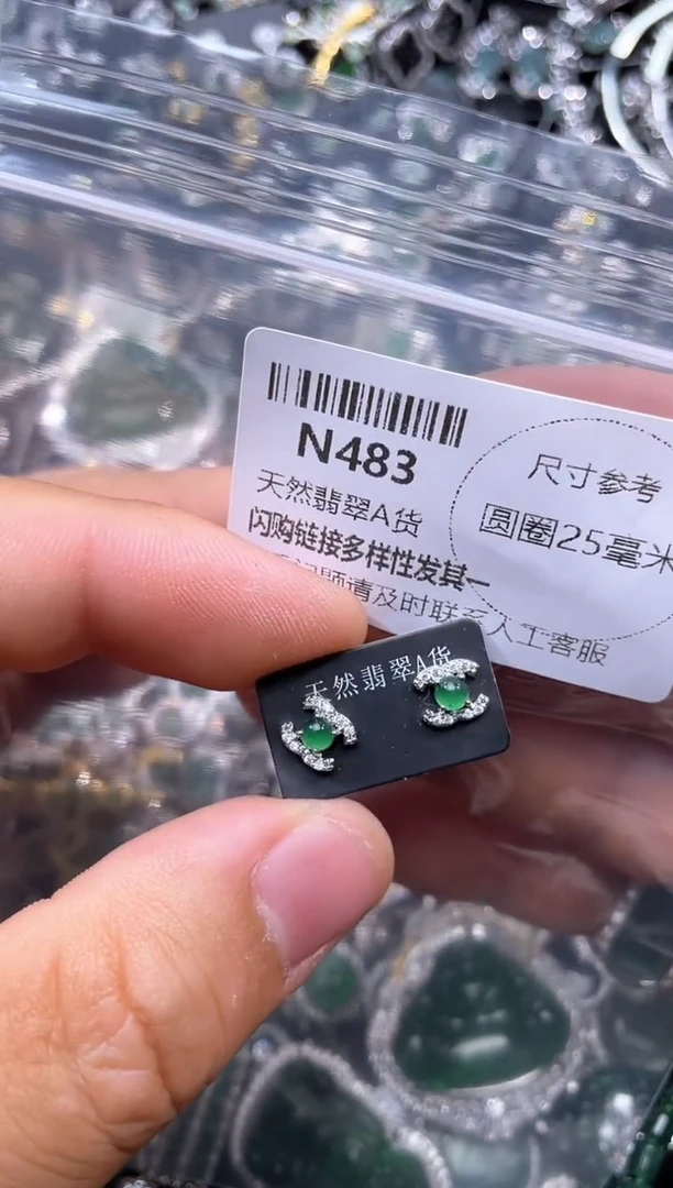 【闪购商品】翡翠颈饰未镶嵌N483耳钉