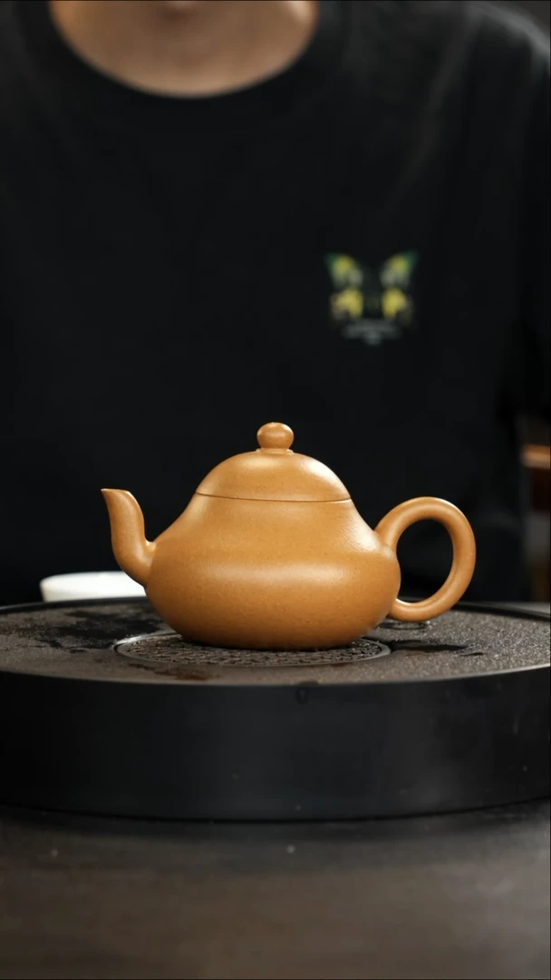茶壶紫砂老宕口天花板黄金段全手梨形大漏