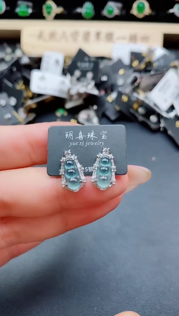 银S925镶嵌戒指翡翠1