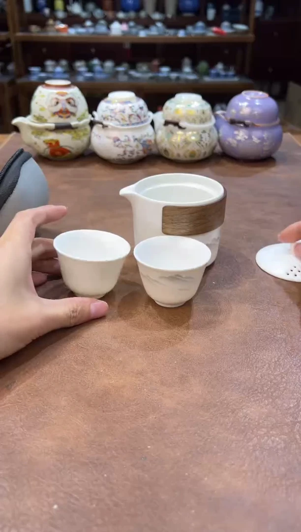 真的很便宜超好看会开片的旅行茶具