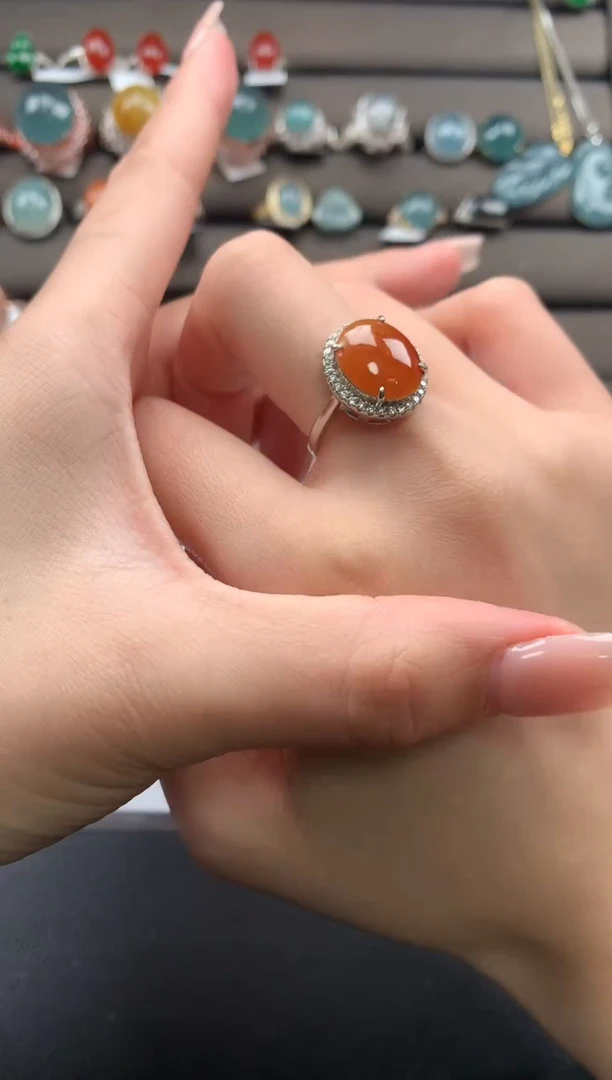 【闪购商品】翡翠戒指银S925镶嵌33213123