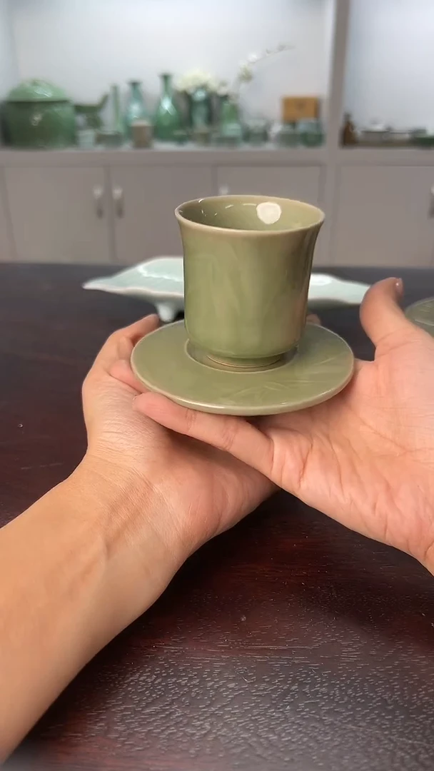龙泉云间青瓷小米茶器