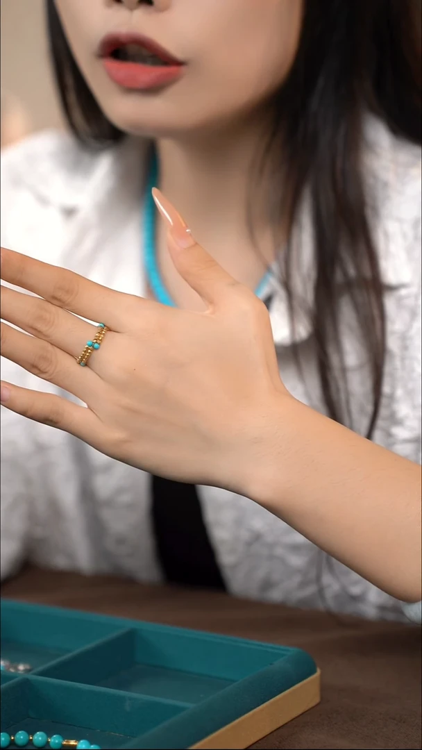 银S925镶嵌绿松石戒指99