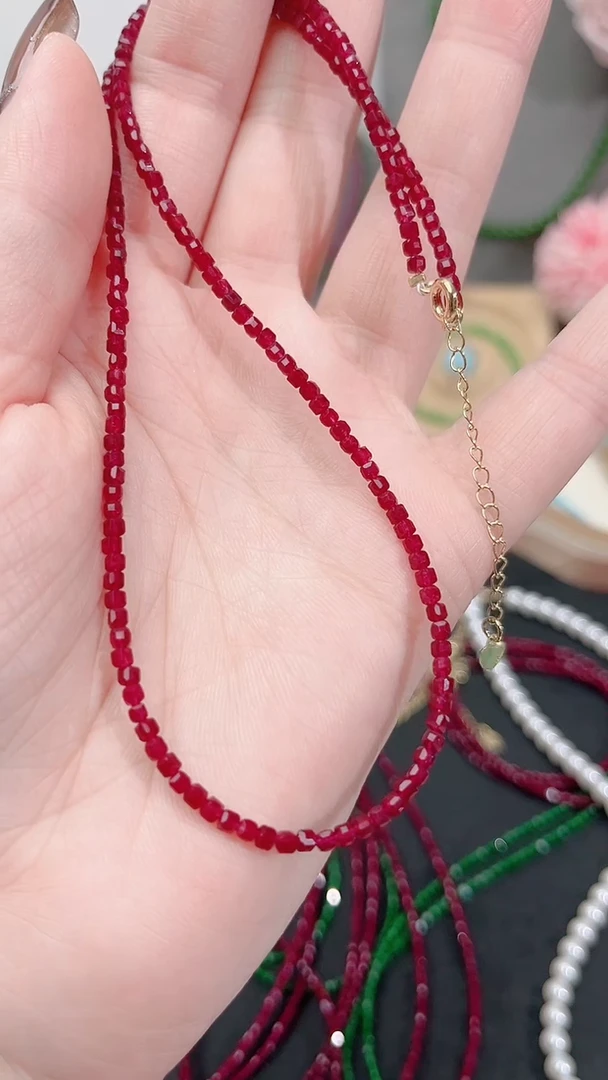 颈饰银S925镶嵌红宝石姨妈99