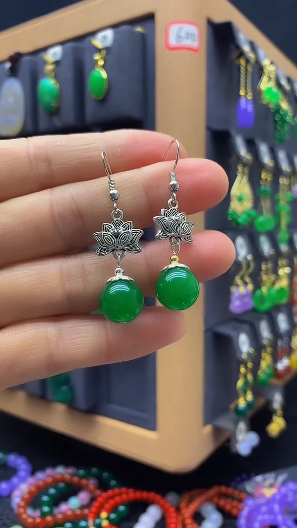 【闪购商品】玛瑙/玉髓耳环银S925镶嵌耳饰