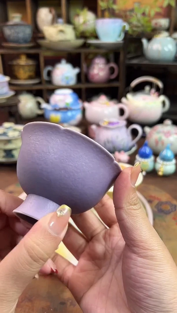 手工手绘 浮雕高脚主人杯120cc