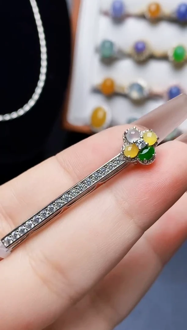 银S925镶嵌戒指翡翠0588