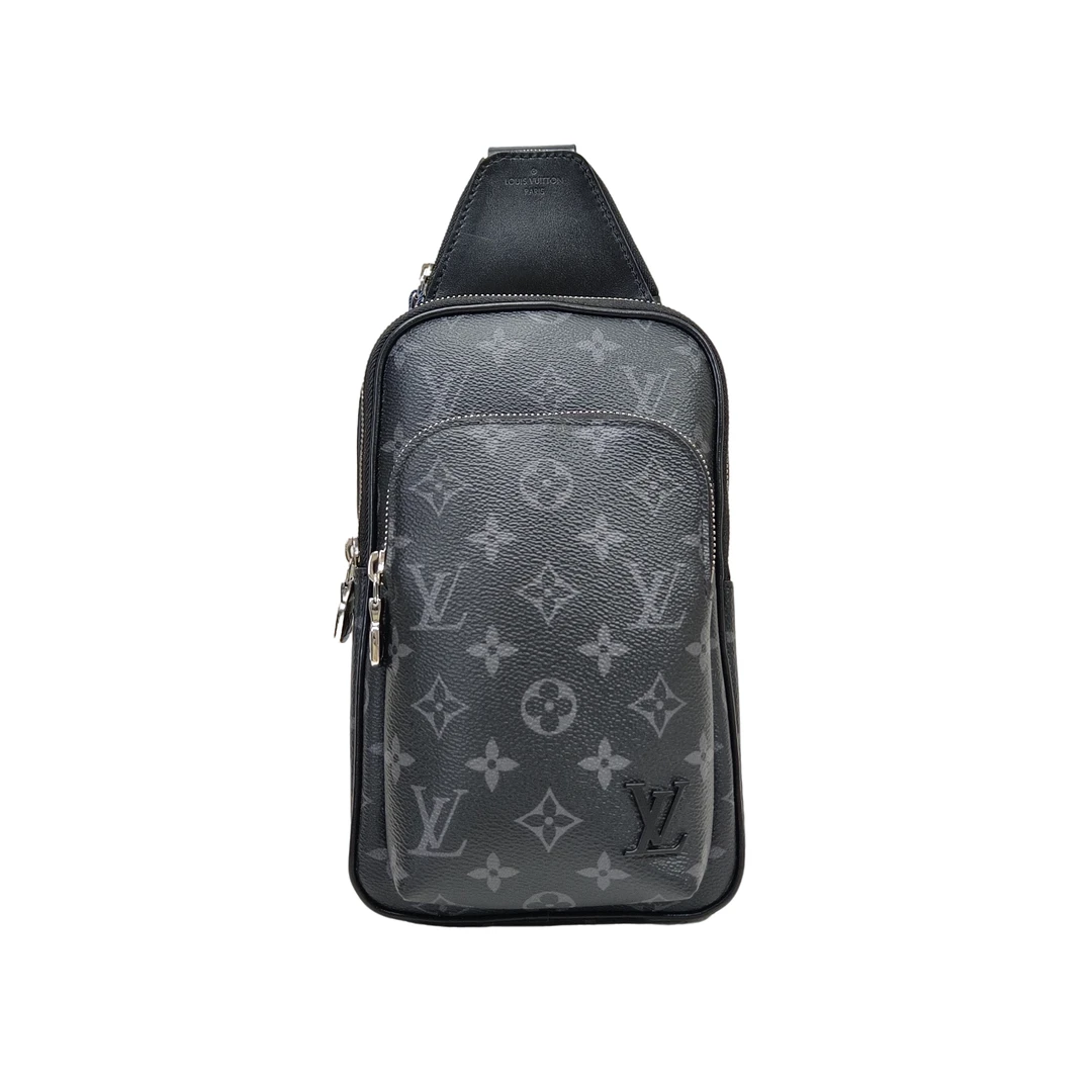 99新 LouisVuitton/路易威登 二奢男黑老花小号双层百搭胸包/1047