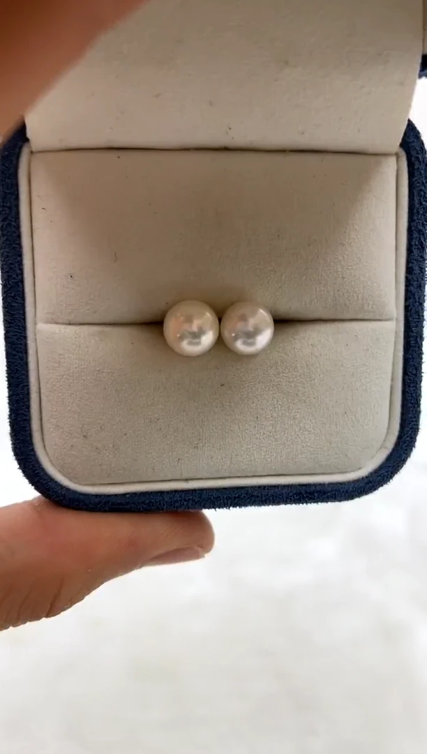 银S925镶嵌耳饰淡水珍珠8