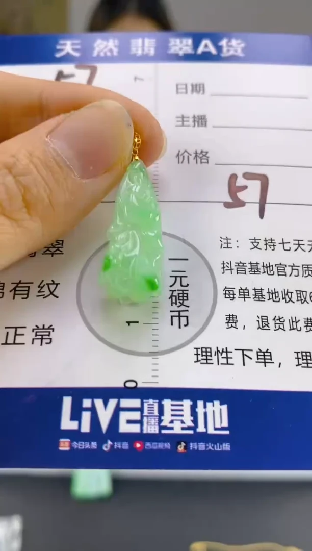 【闪购商品】翡翠颈饰18K金镶嵌天然A货翡翠