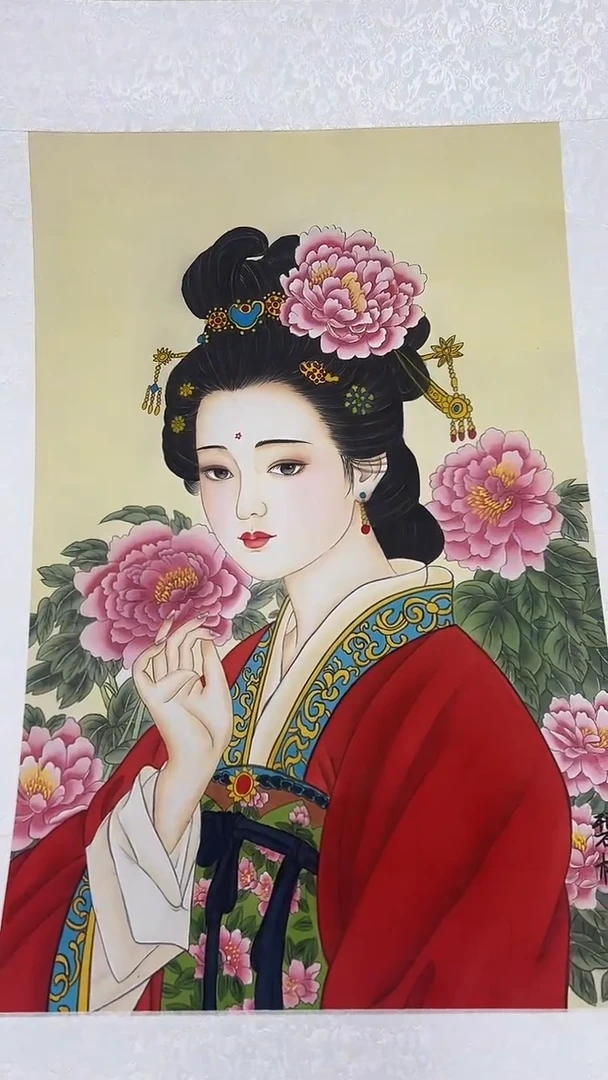 国画王碧梧绘画2.7pc绢本人物卷轴