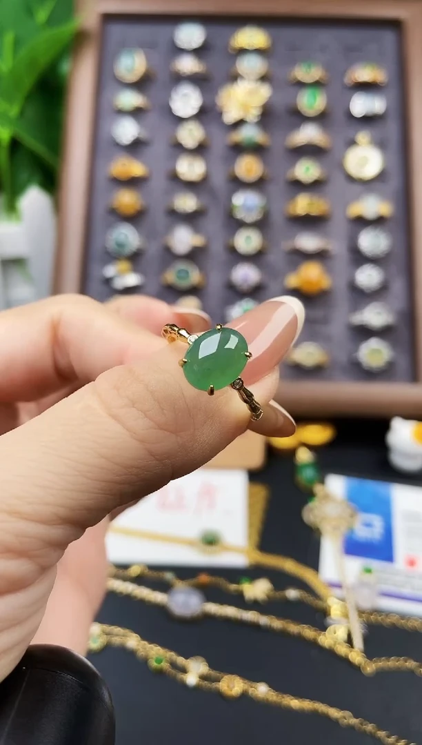 银S925镶嵌戒指翡翠12