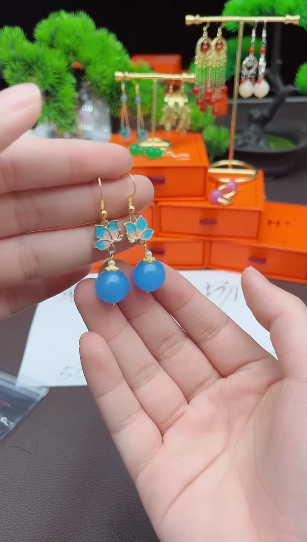 【闪购商品】玛瑙/玉髓耳钉银S925镶嵌221000