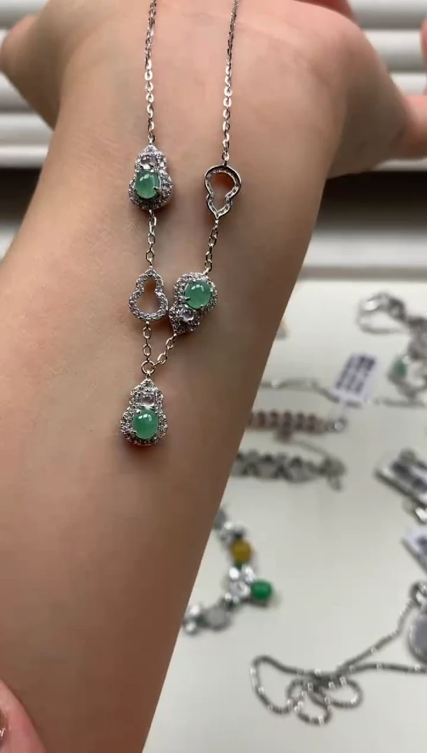 银S925镶嵌戒指翡翠项链