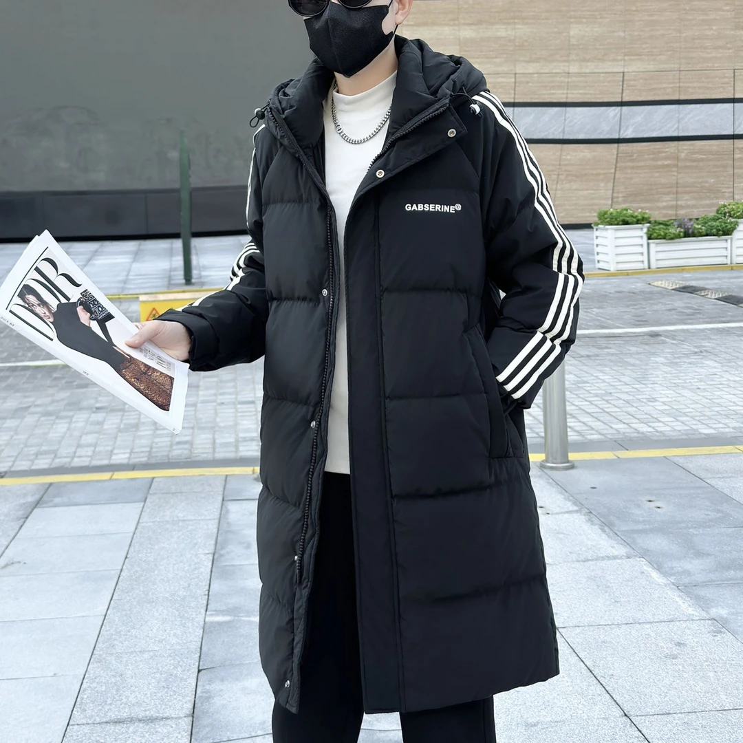 【辉哥】8803-长款连帽拼条男士冬季保暖抗寒锁温防寒服非标-G