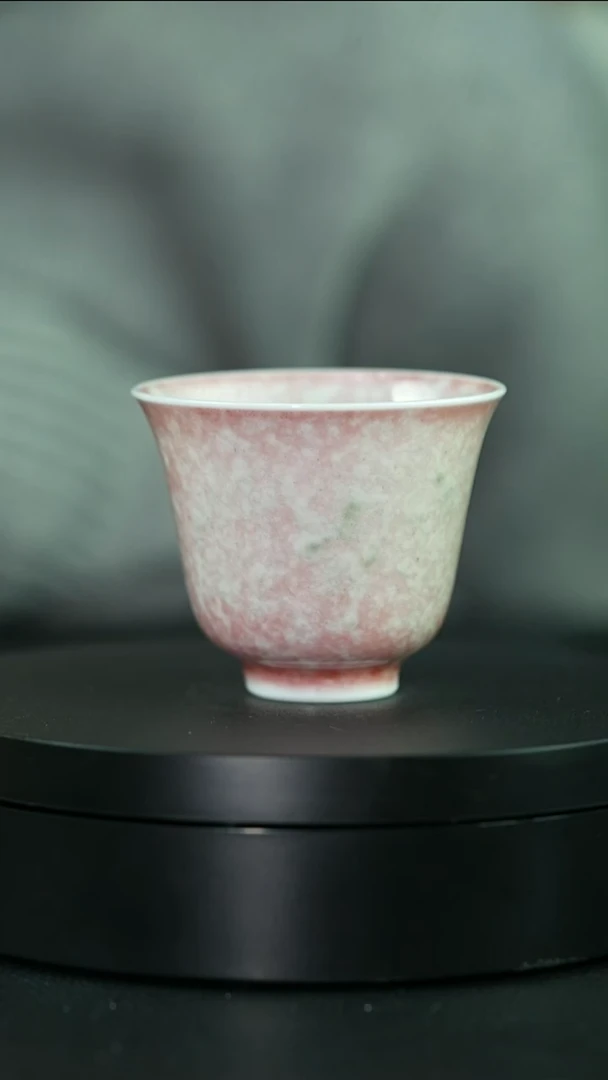 杯豇豆红四字篆款桃花片单杯