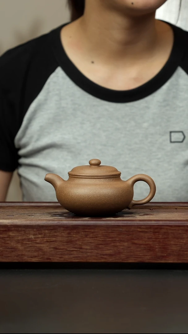 紫砂茶壶芝麻绿 仿古 全手工