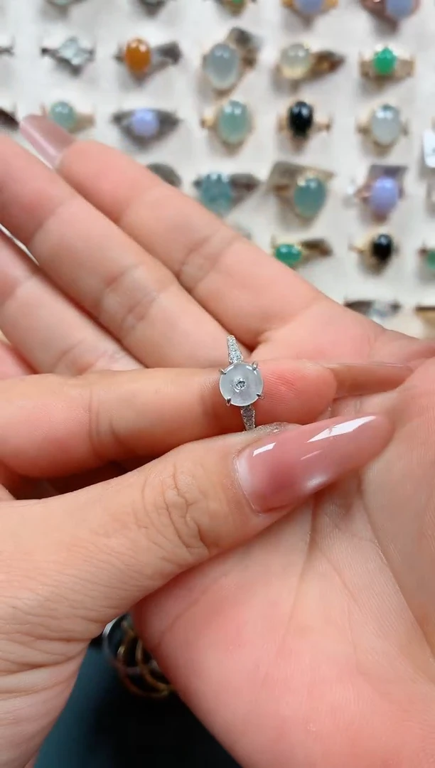 银S925镶嵌戒指翡翠.