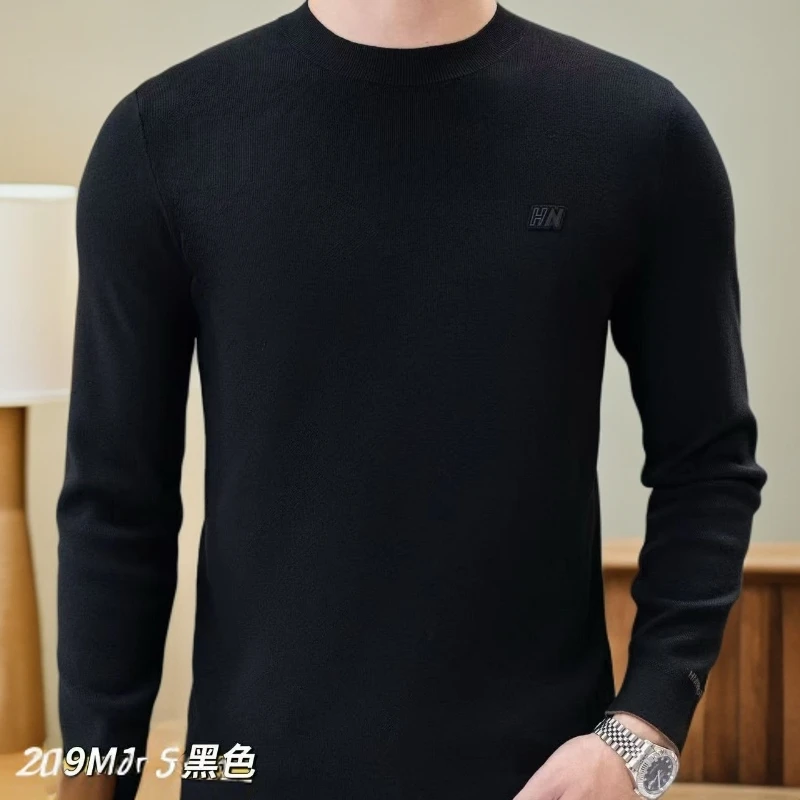 2025秋冬新款羊毛衫男士圆领毛衣时尚百搭休闲针织衫打底上衣