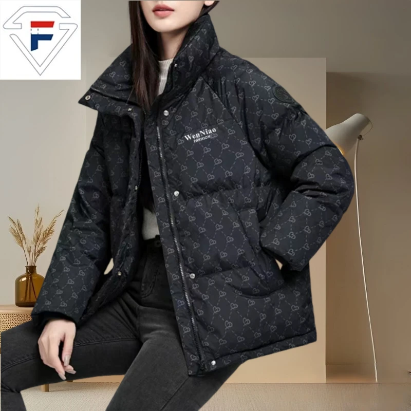 品牌冬新款韩版外套舒适显瘦加厚保暖立领棉衣女士外穿百搭棉服