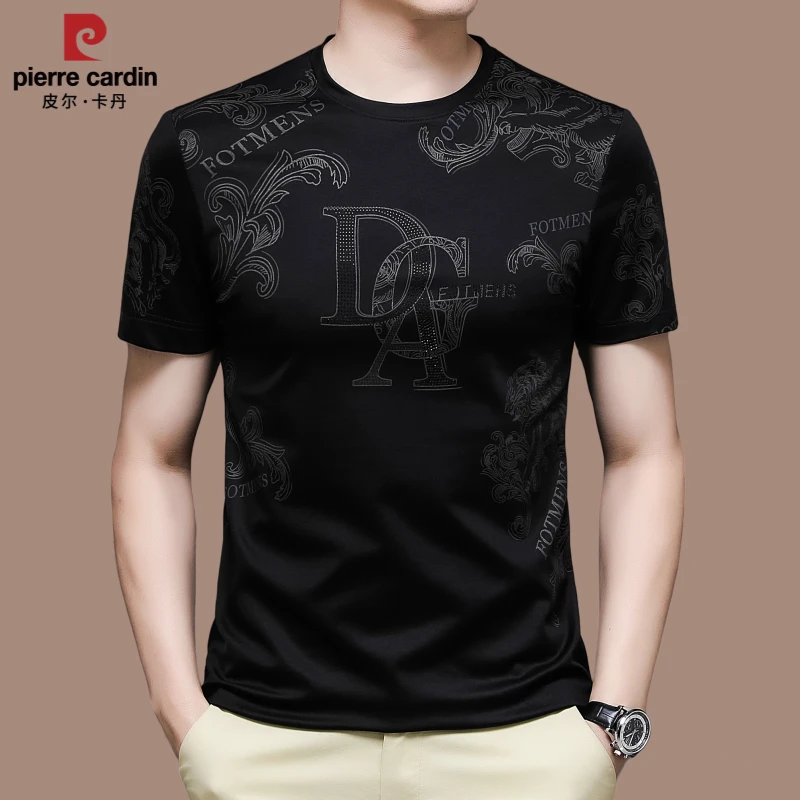 【国际大牌皮尔卡丹】高档男士短袖t恤夏季男装时尚圆领T恤衫薄款潮