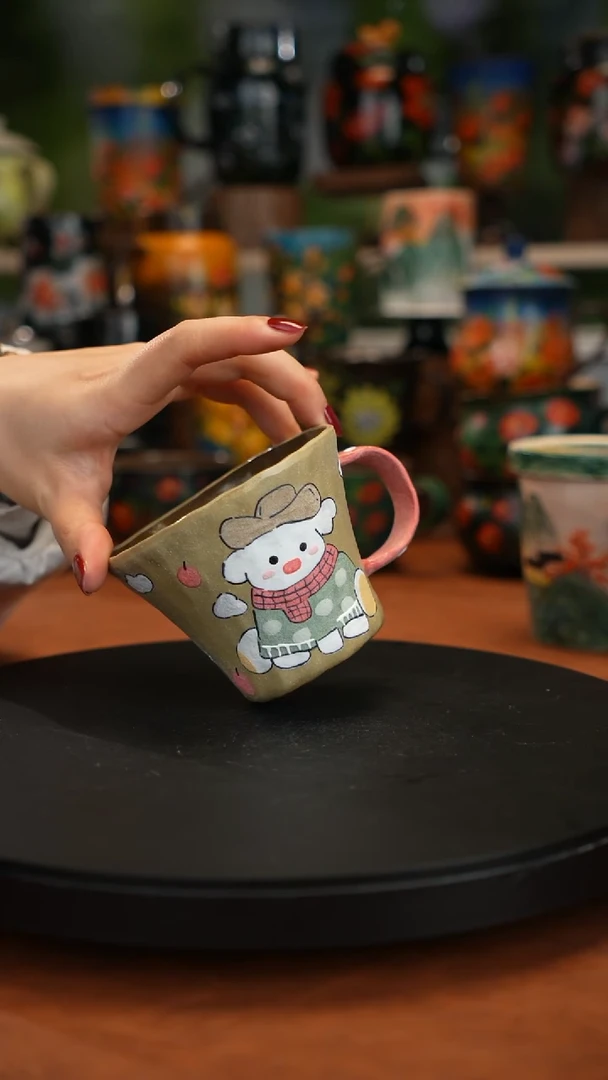 紫砂油画手绘釉下彩