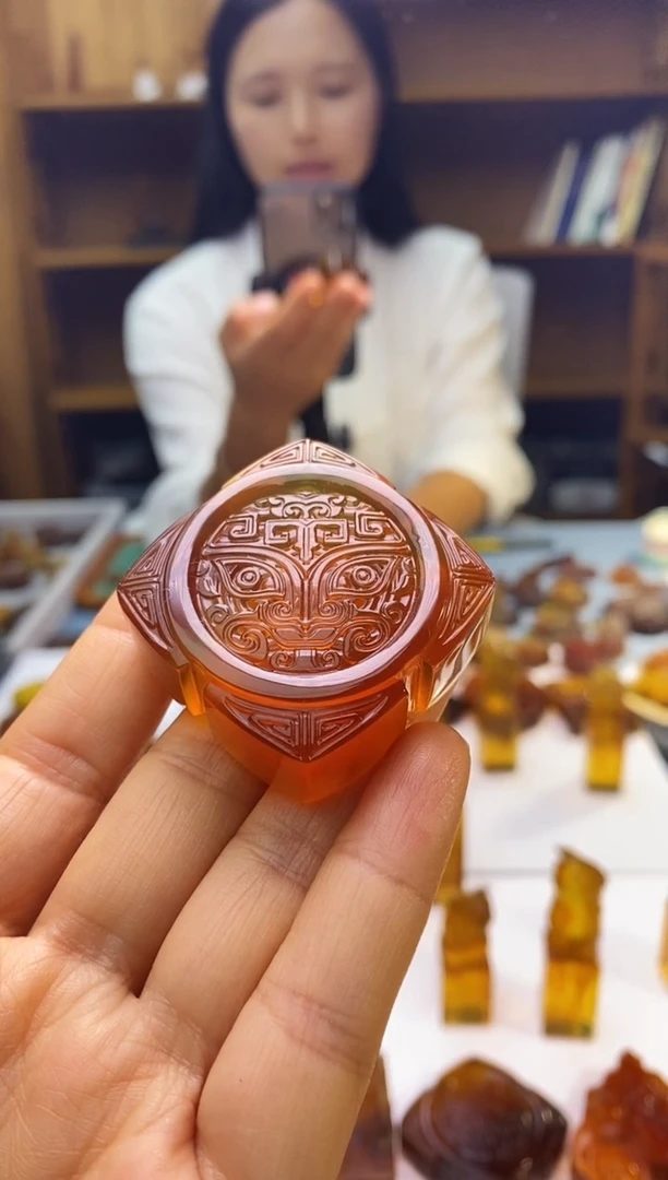 琥珀颈饰未镶嵌SN63-134（四方来财）