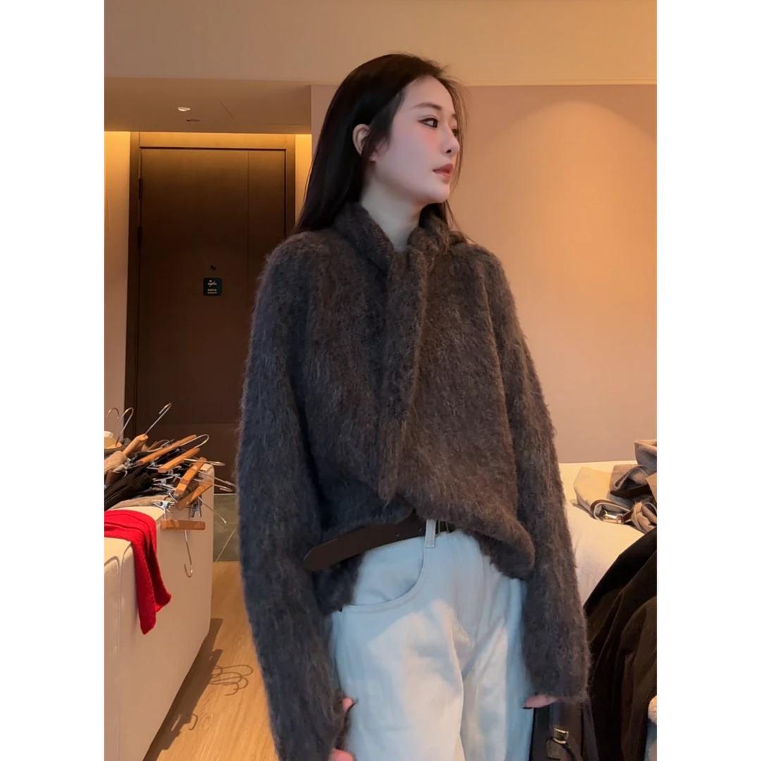 DAIDAI/冬季新款氛围感保女士暖长袖针织羊毛针织衫百搭81261