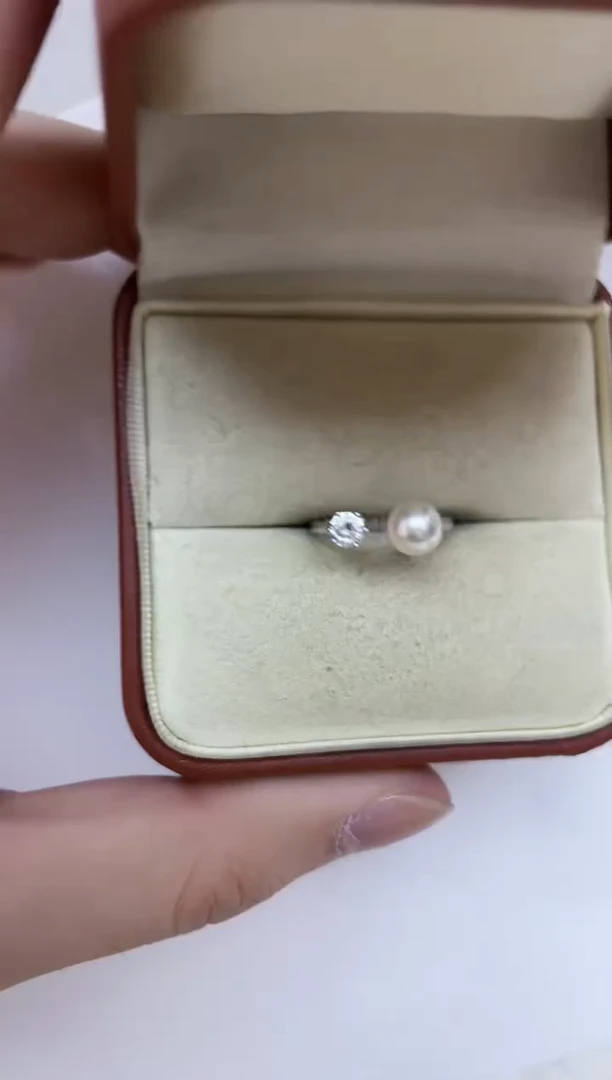 银S925镶嵌海水珍珠戒指