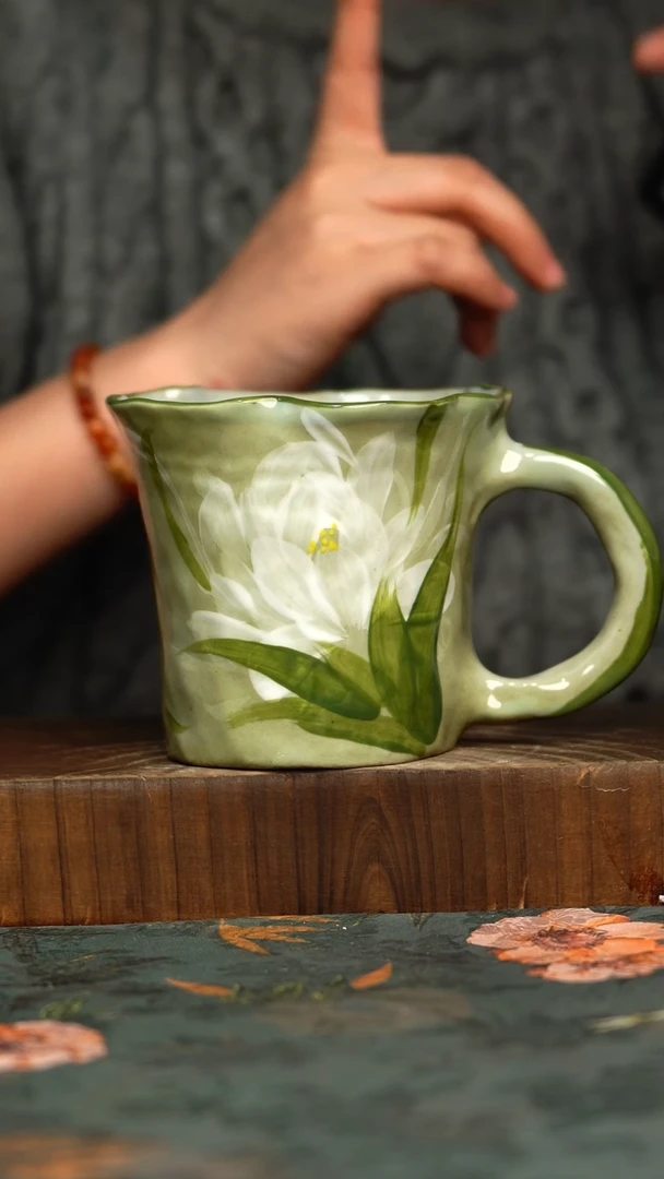 杯釉下彩手工手绘同款陶器